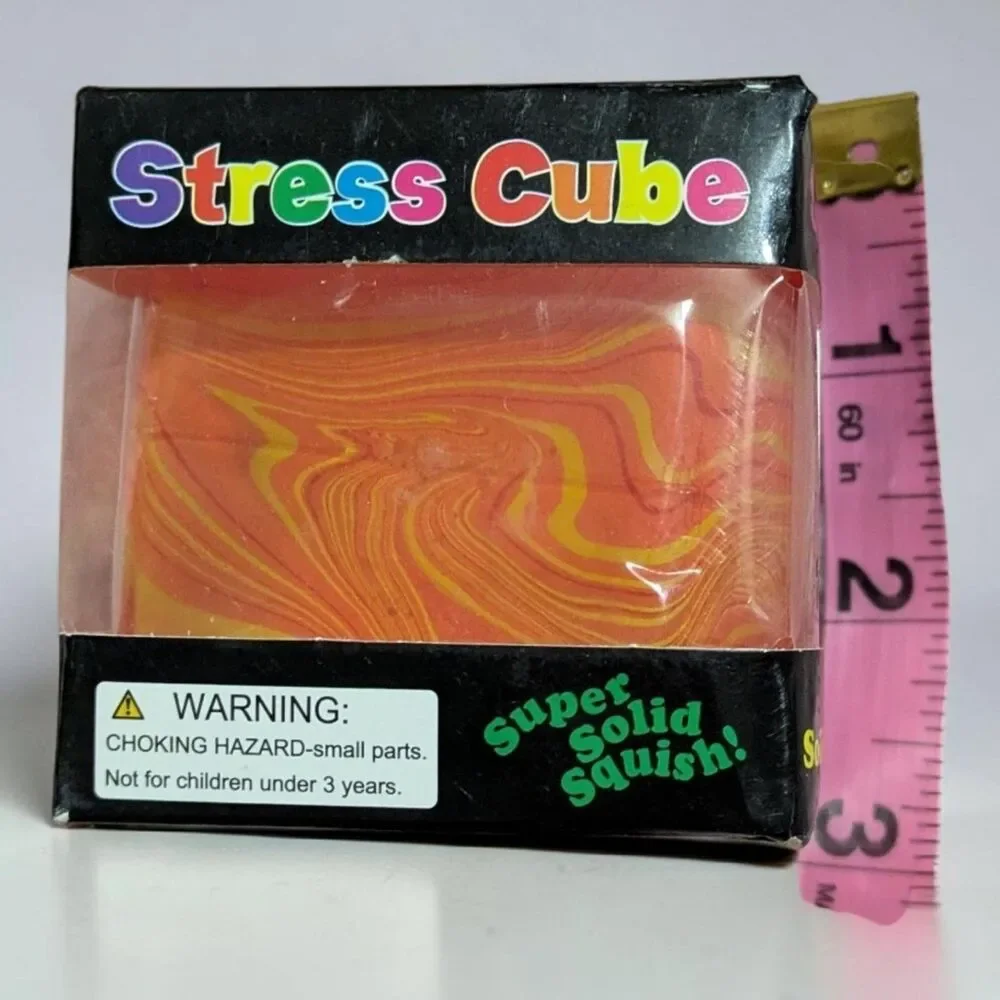 Marble Stress Cube Toy, Squishy Fidget Cube, 3+ Sensory Stress Relief Toy